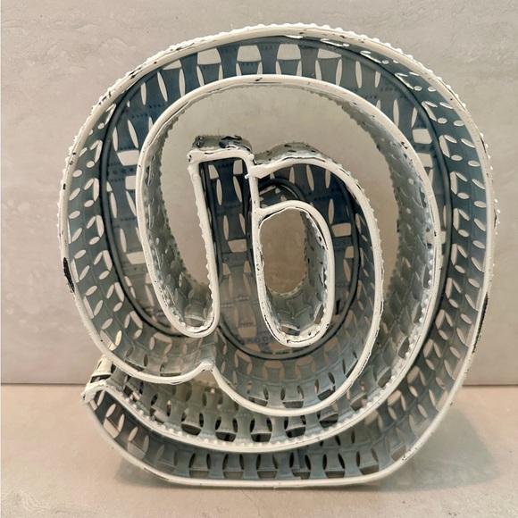 @ Off-White Farmhouse Modern Cottage Metal Home Decor “@ AT” symbol - Picture 2 of 4